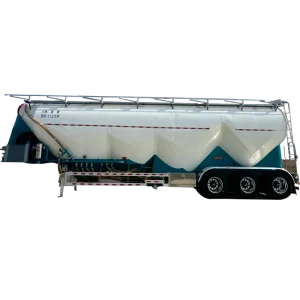 Semi-remorque verticale pour le transport de matériaux en poudre